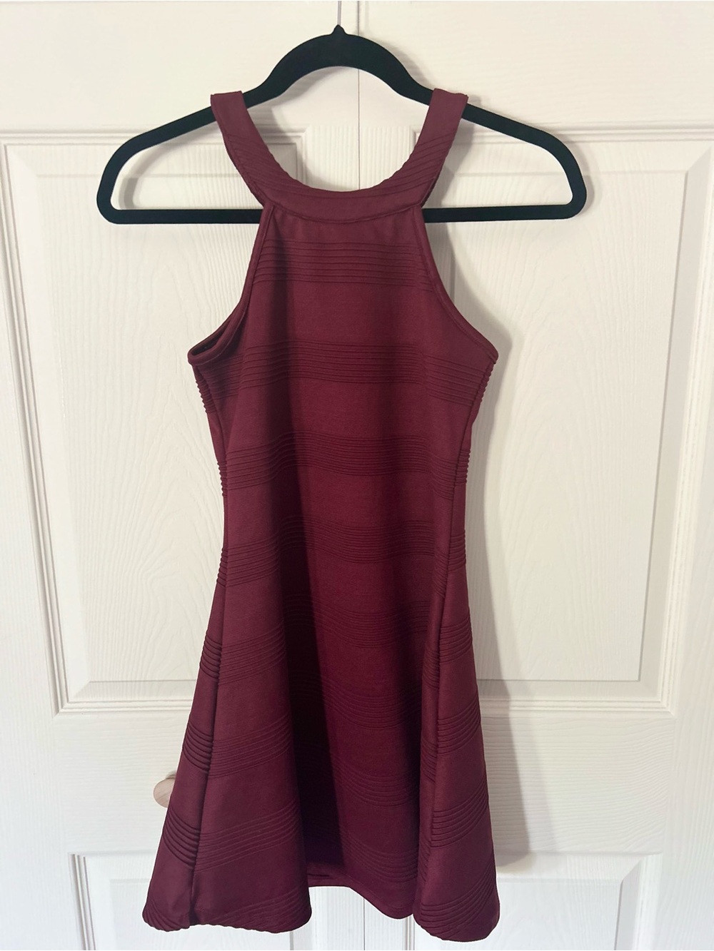 Sleeveless Burgundy Fit & Flare Mini Dress